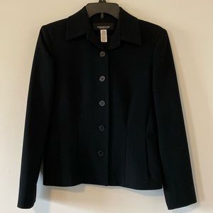 Jones New York Black Platinum Petite Blazer Suit coat / jacket Size 8P